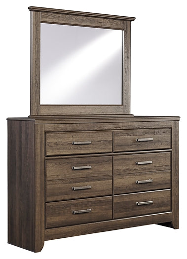 Juararo King Panel Bed with Mirrored Dresser