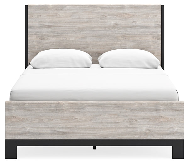 Vessalli Queen Panel Bed with Mirrored Dresser and Nightstand